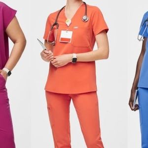 NTW Figs Small Orange Sunset Set Catarina Top & High Waisted Zamora Joggers